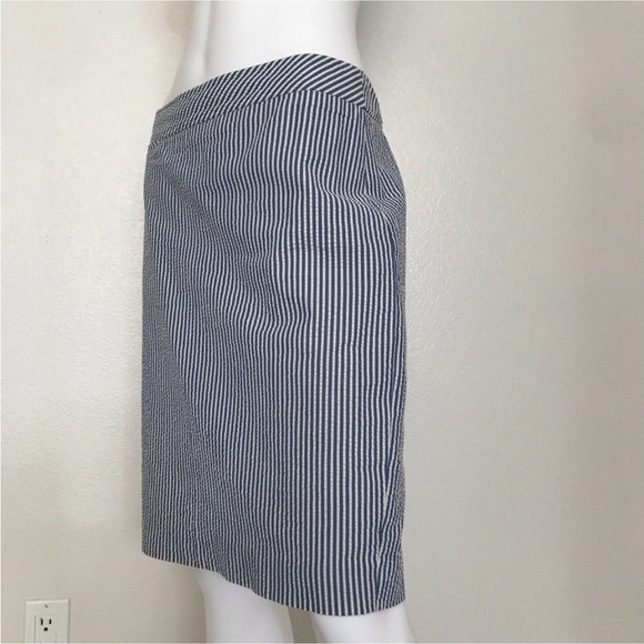 J.Crew 6 the pencil Skirt blue off white skirt - Picture 7 of 16